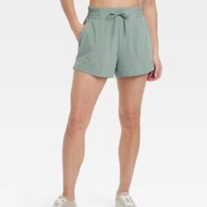 All in Motion Tie Waist Nylon Shorts Green Size M NWOT